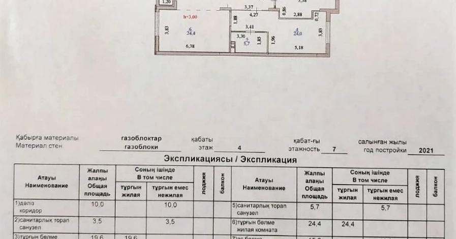 3-комнатная квартира, 105 м², 4/7 этаж, Керей-Жанибек хандар 50/1 — Аль-Фараби