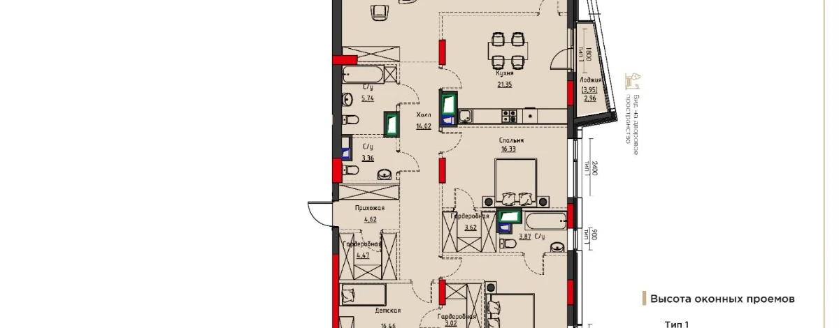 4-комнатная квартира, 160 м², 3/6 этаж, Амман 19