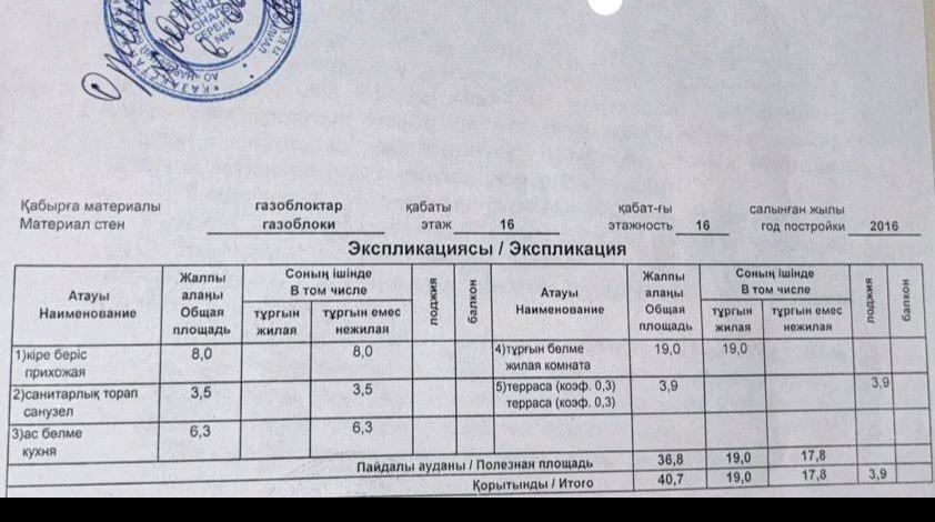 1-комнатная квартира, 40.7 м², 16/16 этаж, Туркестан 10