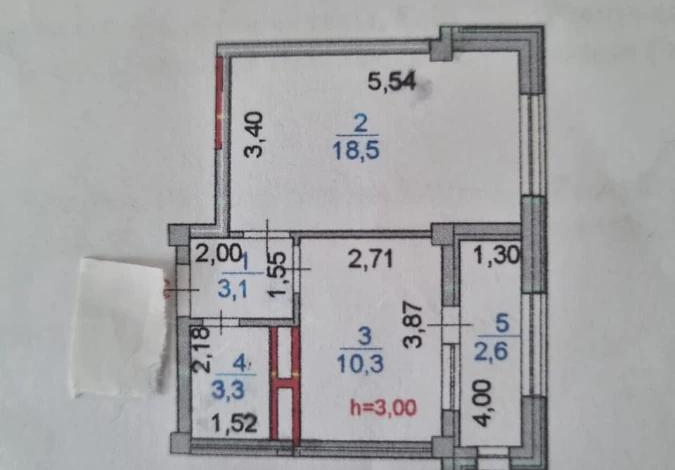 1-комнатная квартира, 40 м², 5/6 этаж, Алиева 10/1