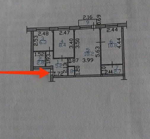 3-комнатная квартира · 56 м² · 4/5 этаж, Кабанбай Батыра 136