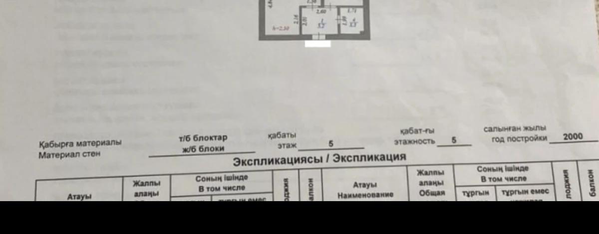 1-комнатная квартира, 36 м², 5/5 этаж, Абая 1/1