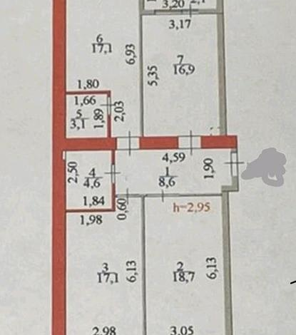 3-комнатная квартира, 90 м², 8/10 этаж, Кайым Мухамедханов 12