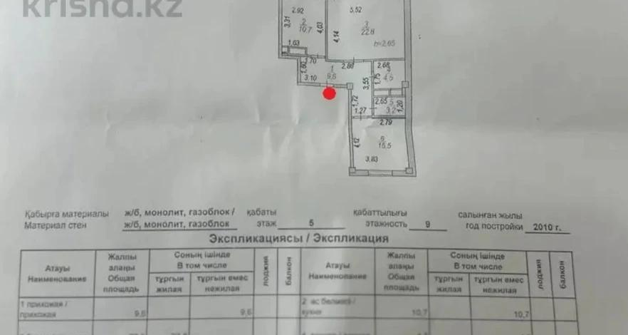 2-комнатная квартира, 68 м², 5/9 этаж, Б. Момышулы 25