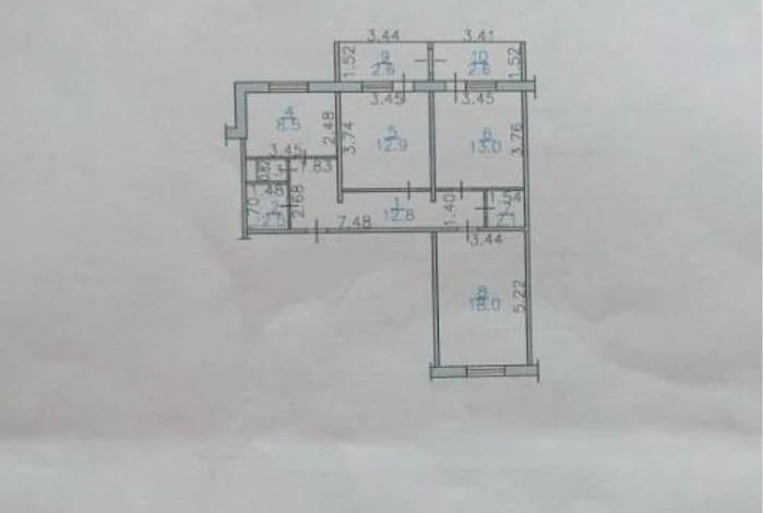 3-комнатная квартира · 73 м² · 9/9 этаж, Назарбаева 77/1