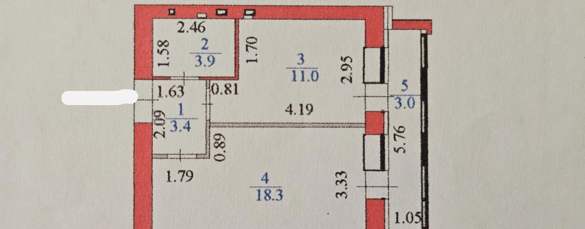 1-комнатная квартира, 40 м², 3/9 этаж, Кайым Мухамедханов 21/2