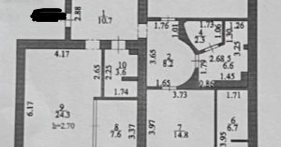 3-комнатная квартира, 106.2 м², 3/6 этаж, Бараева 21