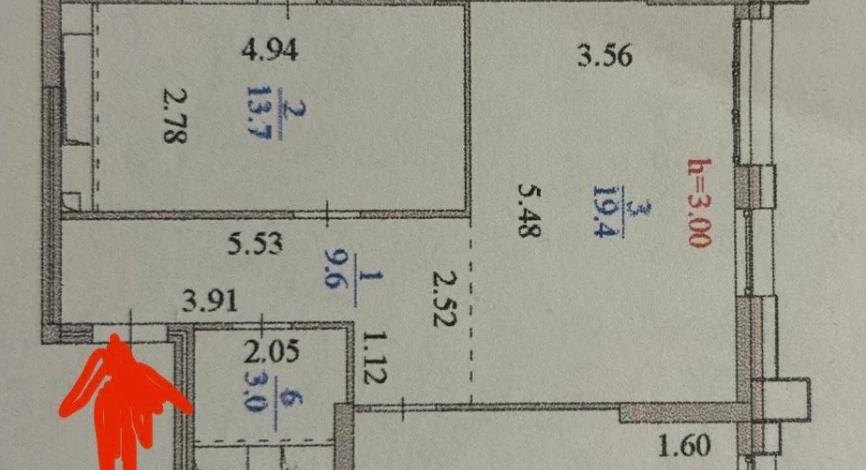 3-комнатная квартира, 71 м², 6/18 этаж, Акмешит 132