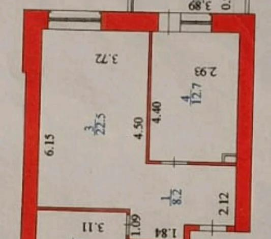 1-комнатная квартира, 51.6 м², 8/12 этаж, мкр Комсомольский, Акмешит 11