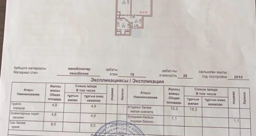 1-комнатная квартира, 40 м², 16/25 этаж, Абая 92/3