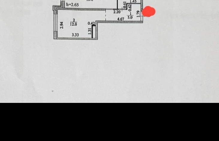 1-комнатная квартира, 37 м², 6/12 этаж, Казыбек би 11/2