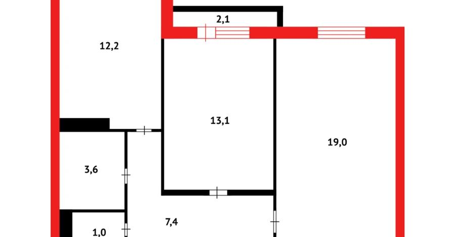 2-комнатная квартира, 58.4 м², 1/9 этаж, ул. Кумисбекова