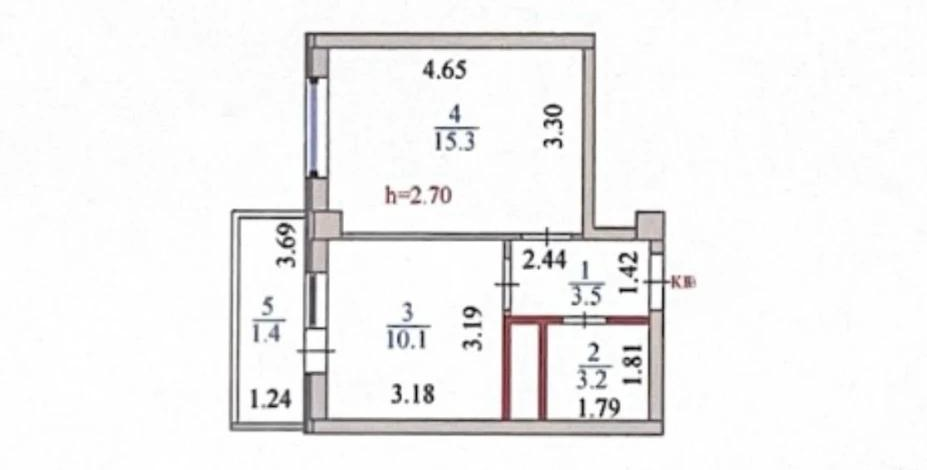 1-комнатная квартира, 34 м², 3/12 этаж, Дукенулы 38/1