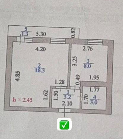 1-комнатная квартира, 33.8 м², 5/6 этаж, Абылай хана 43/1