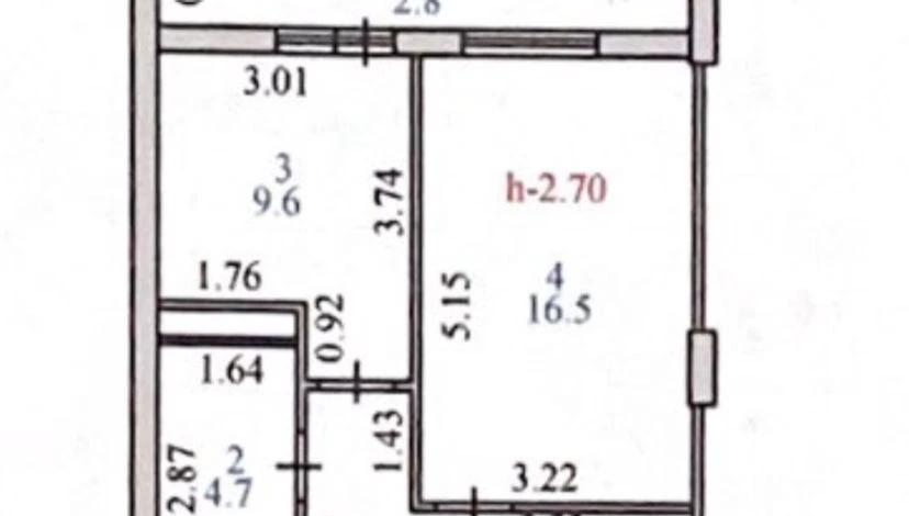 1-комнатная квартира, 44 м², 18/22 этаж, А-62 1/2