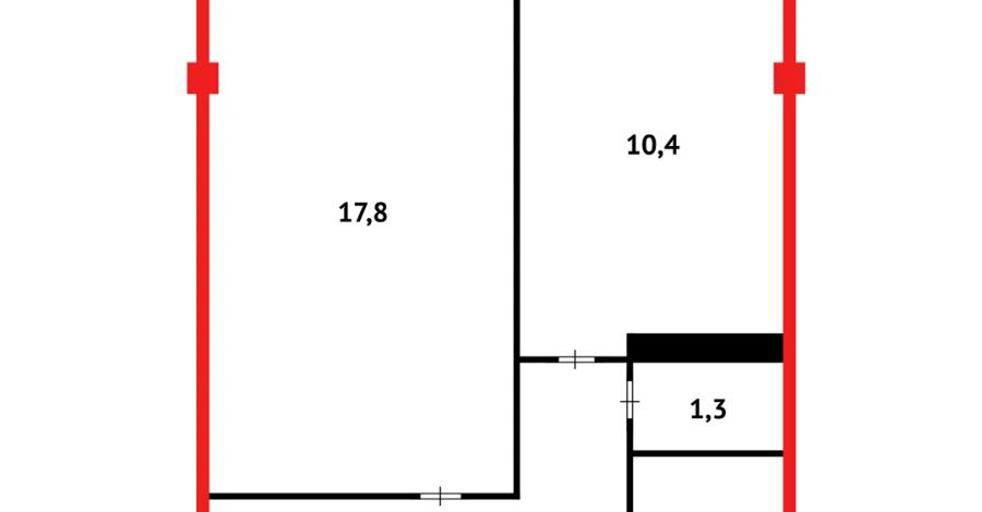 1-комнатная квартира, 43.3 м², 9/13 этаж, ул. Янушкевича