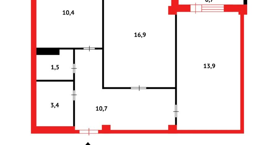 2-комнатная квартира, 58.5 м², 8/16 этаж, ул. Иманова