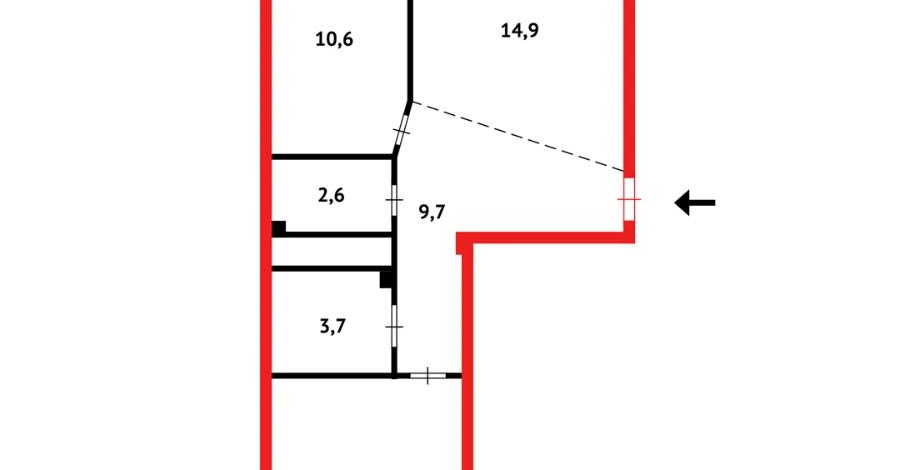 2-комнатная квартира, 57 м², 10/13 этаж, ул. Брусиловского