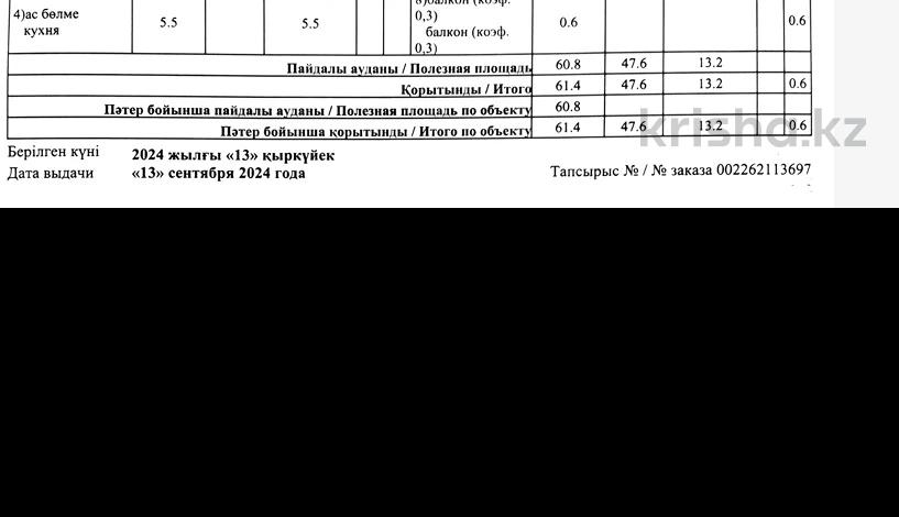 3-комнатная квартира, 61 м², 2/5 этаж, Республика 30