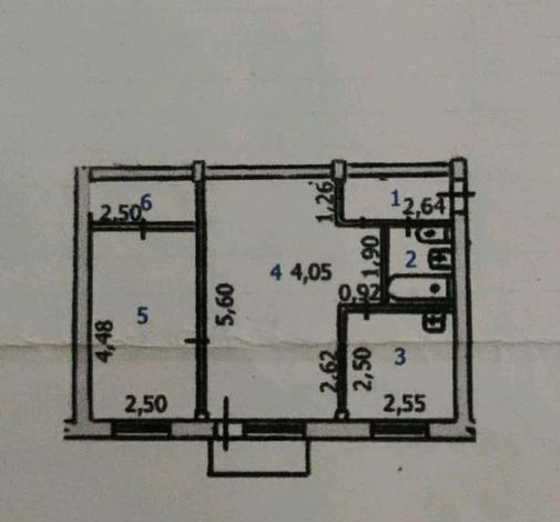 2-комнатная квартира · 45.5 м² · 5/5 этаж, Добролюбова 39