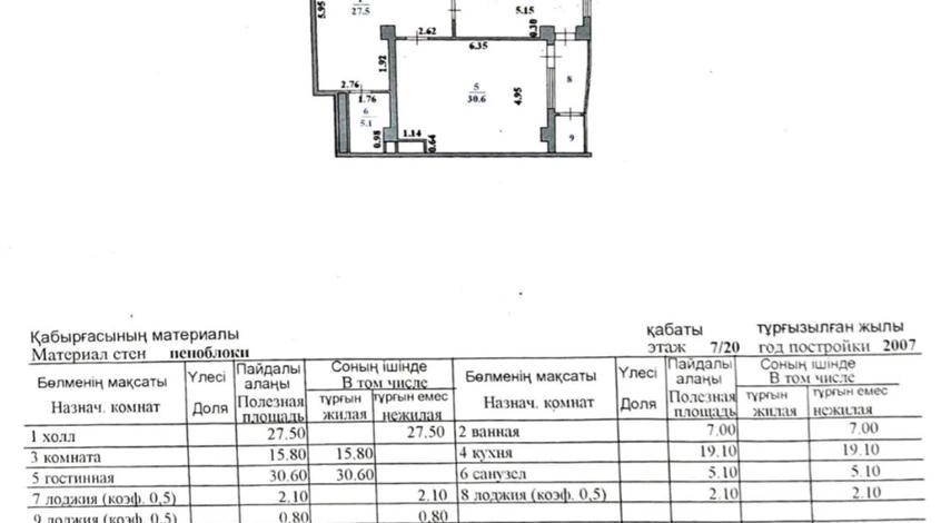 3-комнатная квартира, 110.1 м², 7/21 этаж, Кенесары 65