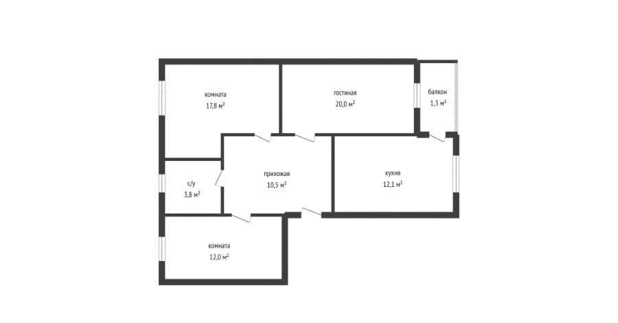 3-комнатная квартира, 77.3 м², 4/5 этаж, мкр Восток , пазикова