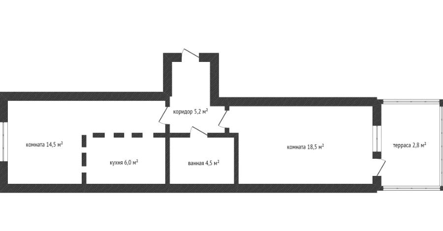 1-комнатная квартира, 43 м², 2/4 этаж, ул. Аскарова