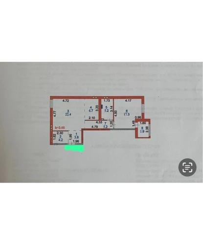 2-комнатная квартира · 50.65 м² · 9/9 этаж, Казыбек би 7/1