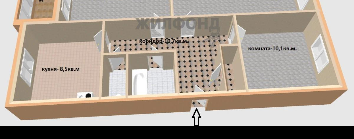 3-комнатная квартира · 68 м² · 3/5 этаж, Нурсултана Назарбаева 95