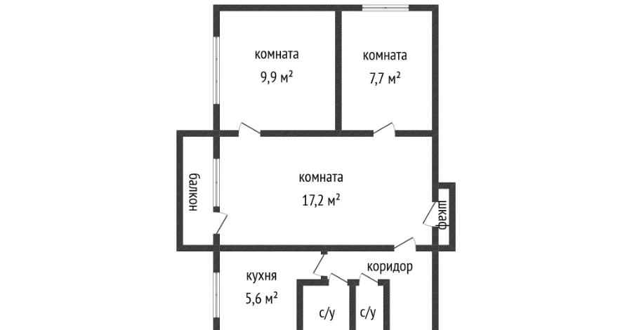 3-комнатная квартира · 50 м² · 5/5 этаж, Канипы Битибаевой 6а