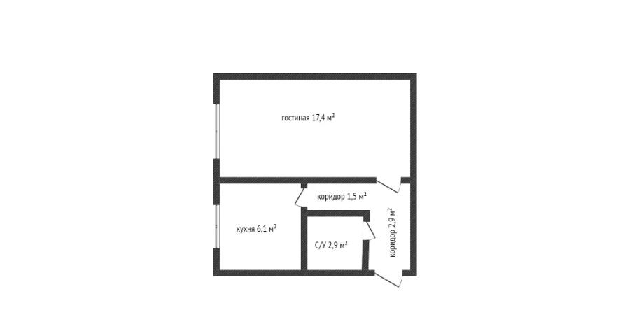 1-комнатная квартира · 30.8 м² · 1/5 этаж, Серикбаева 33