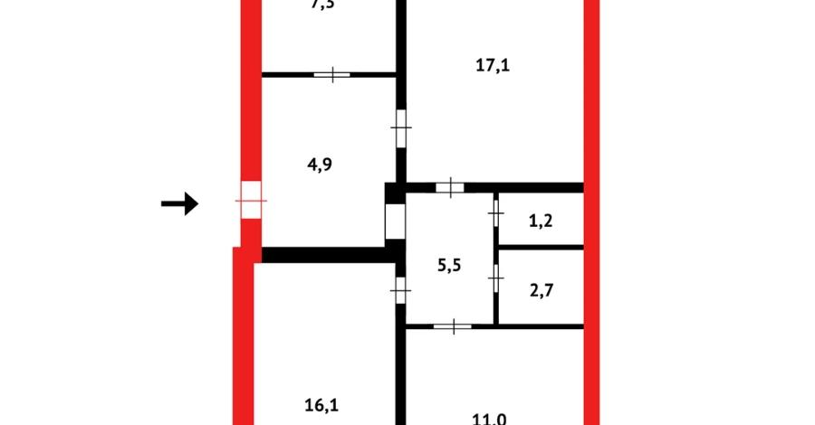 3-комнатная квартира · 71 м² · 5/5 этаж, мкр Михайловка , ул. Крылова 60