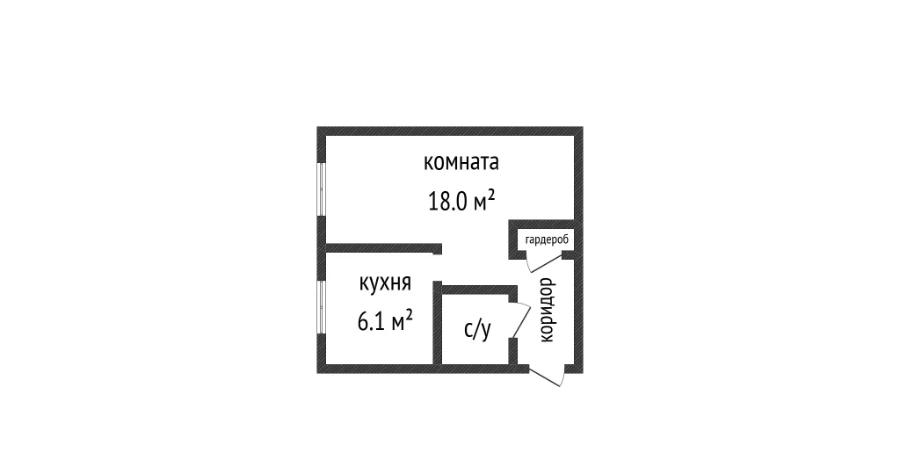 1-комнатная квартира · 30.6 м² · 1/5 этаж, Алматинская 50