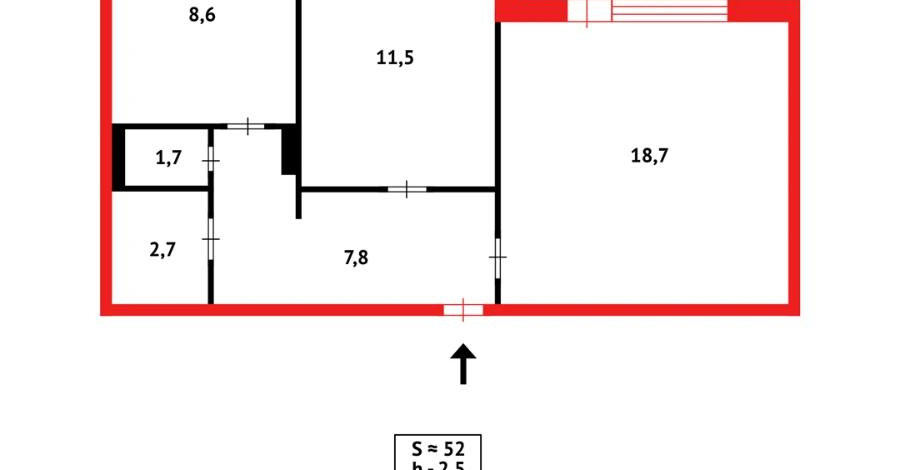 2-комнатная квартира · 51 м² · 1/5 этаж, мкр Юго-Восток, мкр Орбита