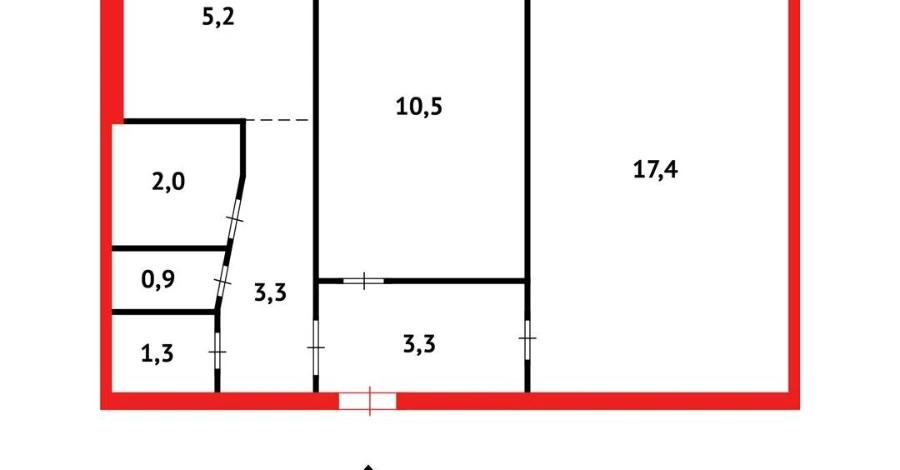 2-комнатная квартира · 44.6 м² · 1/5 этаж, Пришахтинск, 23й микрорайон