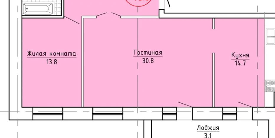 2-комнатная квартира · 75.8 м² · 4/4 этаж, Академика Сатпаева 79 — Михаила Исиналиева