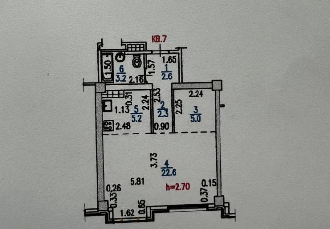 1-комнатная квартира · 42 м² · 1/9 этаж, Сарыарка 1/1