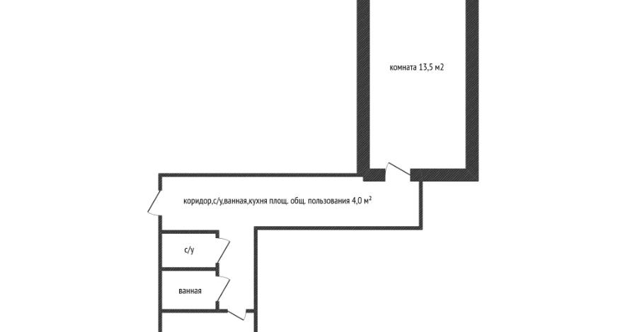1-комнатная квартира · 17.5 м² · 3/5 этаж, Терешковой