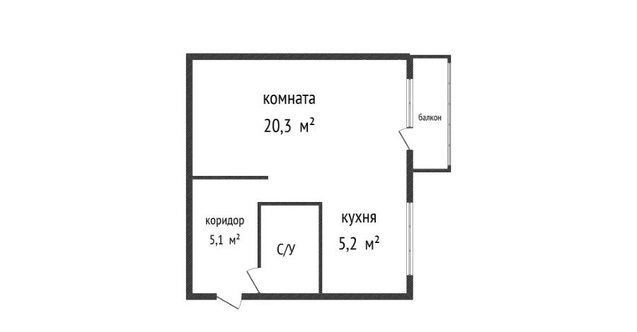 1-комнатная квартира · 34.4 м² · 4/5 этаж, Бульвар Гагарина 26