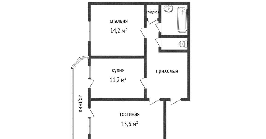 2-комнатная квартира · 65 м² · 4/10 этаж, Жибек Жолы 3