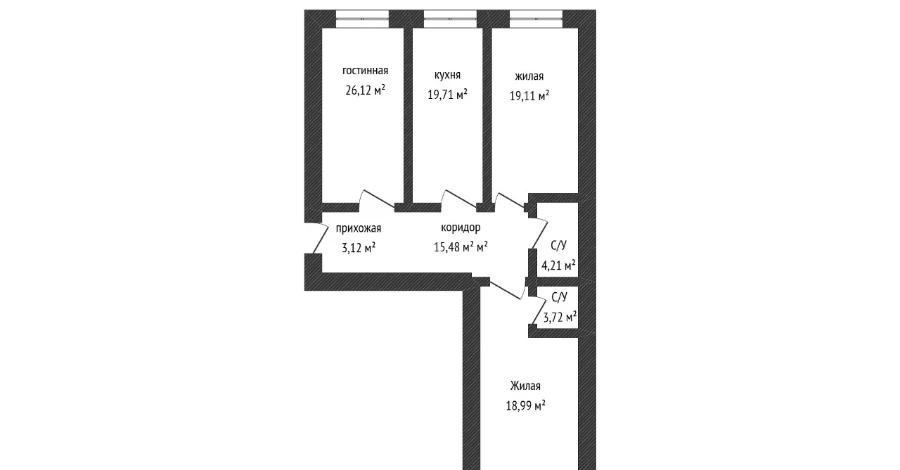 3-комнатная квартира · 115.12 м² · 3/16 этаж, Нурсултана Назарбаева