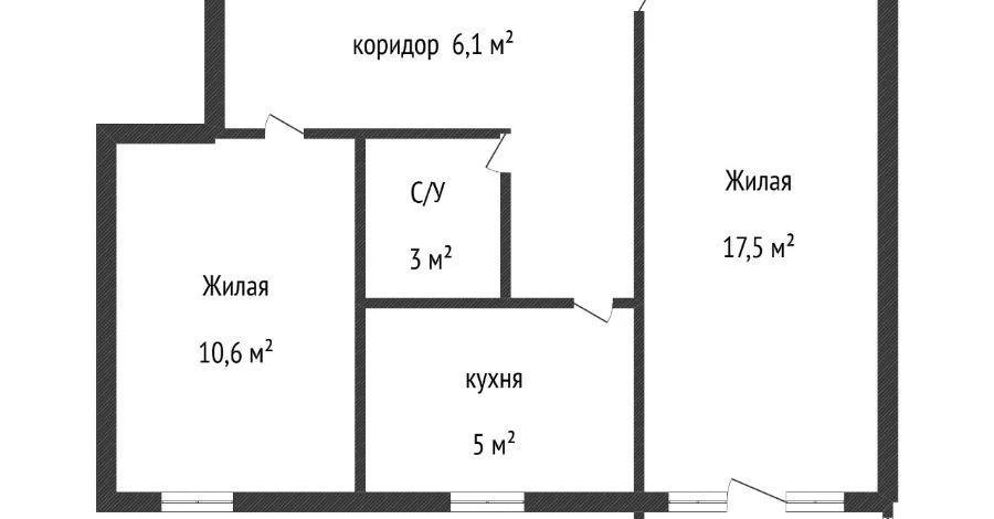 2-комнатная квартира · 43 м² · 4/5 этаж, жангильдина
